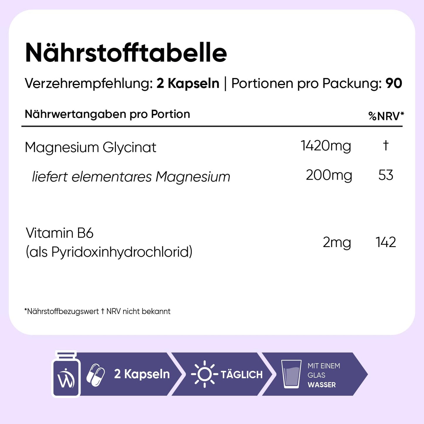 Magnesium Bisglycinat Kapseln - 1422mg Magnesiumbisglycinat mit Vitamin B6-200mg elementes Magnesium - Glycinat Form - 180 vegane Kapseln - 3 Monate Vorrat - Frei von Magnesiumstearat - WeightWorld