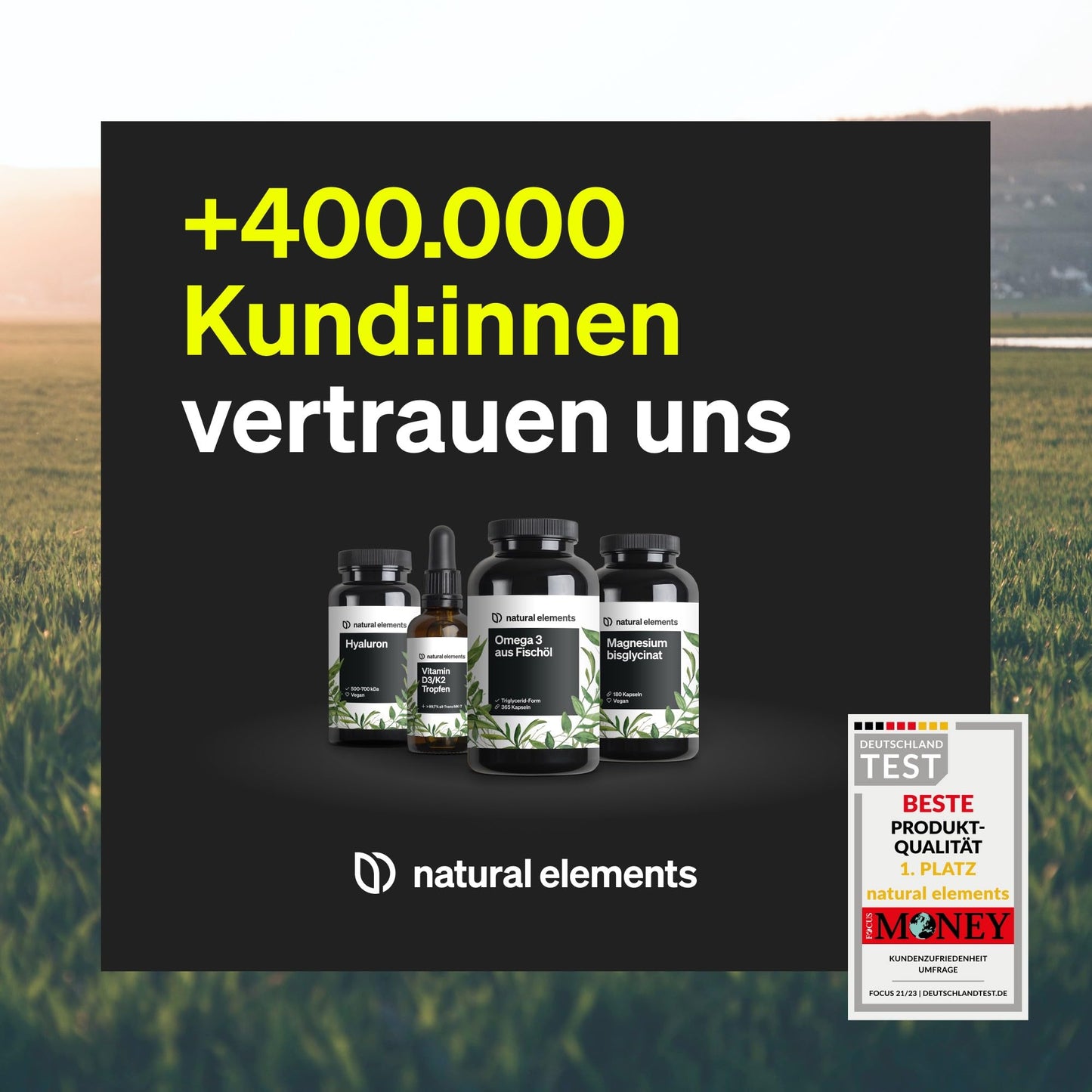 natural elements Magnesiumcitrat – 360mg elementares Magnesium pro Tagesdosis – 365 vegane Kapseln – 4-Monats-Vorrat – hochdosiert, ohne Zusätze – in Deutschland entwickelt & laborgeprüft