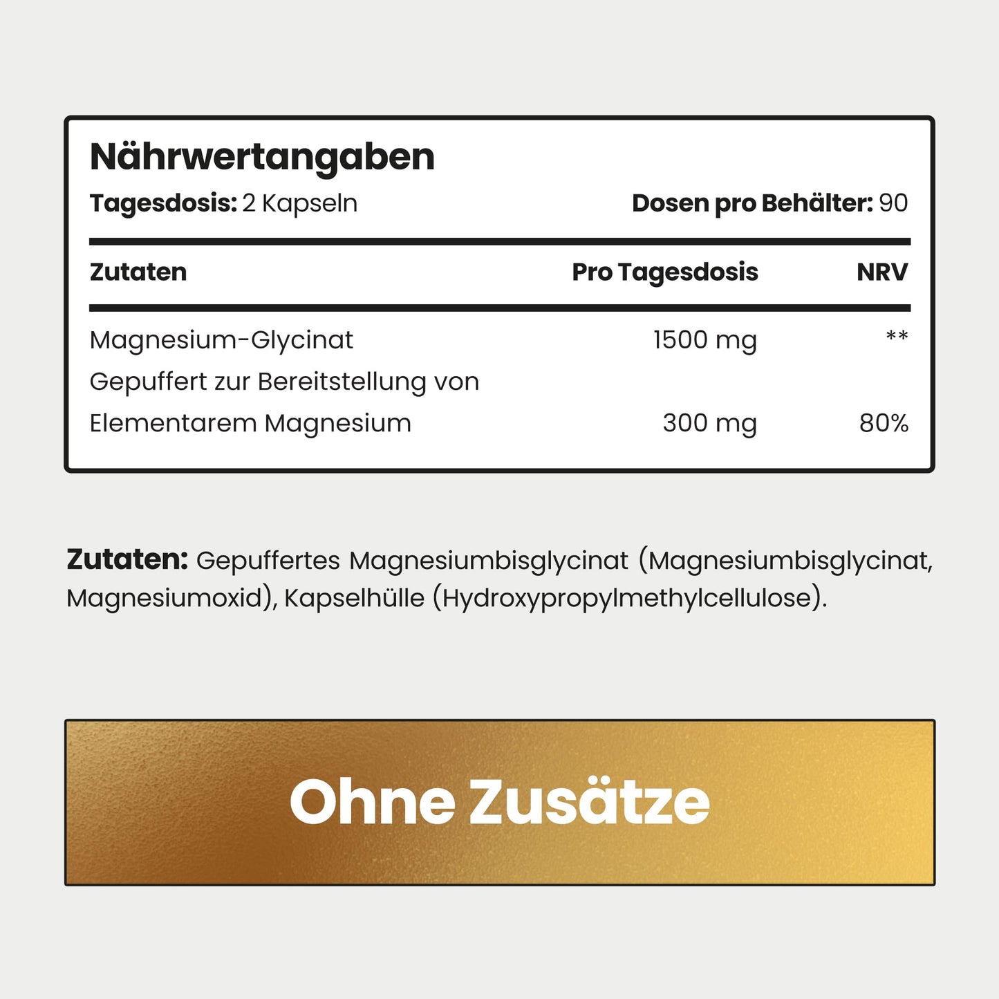 Magnesium Bisglycinat 300 mg | 180 Kapseln | 3 Monate Vorrat | Hochdosiert Chelatiertes Magnesium Glycinat | Vegan | Ohne Zusatzstoffe | Laborgeprüft | VitaBright Magnesiumbisglycinat