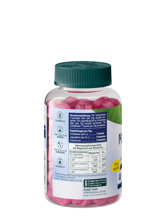 Kneipp Magnesium + B12 Gummies - Citratqualität - Für Muskeln, Energie und Nerven - vegan - 60 Stück
