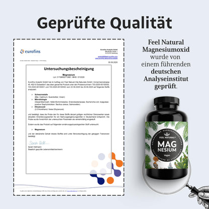 Magnesium hochdosiert Kapseln - 350 g Stück (Jahresvorrat) - 664mg je Kapsel, davon 400mg elementares Magnesium - höherer Gehalt als andere Magnesiumformen - Laborgeprüft & Vegan