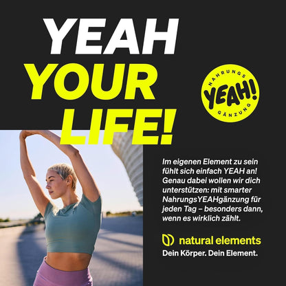 natural elements Magnesium - 365 Kapseln (Jahresvorrat) - 667mg, davon 400mg elementares Magnesium pro Kapsel - Laborgeprüft, hochdosiert, vegan
