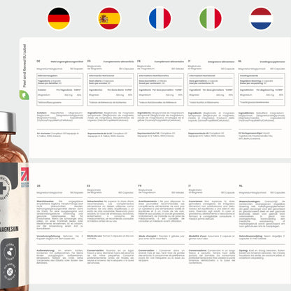 Magnesium Bisglycinat 300 mg | 180 Kapseln | 3 Monate Vorrat | Hochdosiert Chelatiertes Magnesium Glycinat | Vegan | Ohne Zusatzstoffe | Laborgeprüft | VitaBright Magnesiumbisglycinat