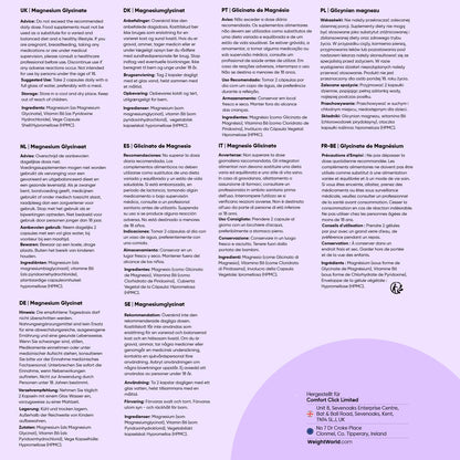Magnesium Bisglycinat Kapseln - 1422mg Magnesiumbisglycinat mit Vitamin B6-200mg elementes Magnesium - Glycinat Form - 180 vegane Kapseln - 3 Monate Vorrat - Frei von Magnesiumstearat - WeightWorld