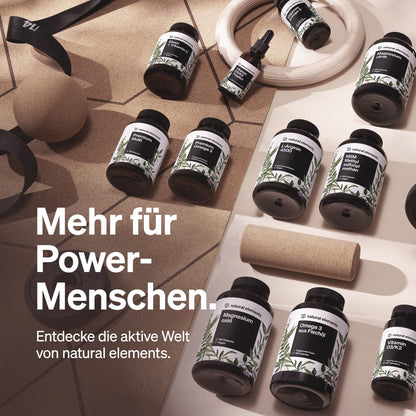 natural elements Magnesium Komplex - Premium: Aus 5 hochwertigen Verbindungen - 400mg elementares Magnesium pro Tagesdosis - Laborgeprüft, vegan, hochdosiert